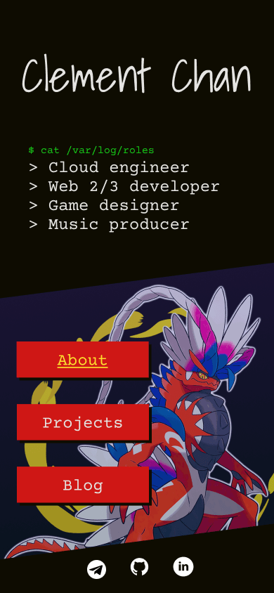 Portfolio front page mobile