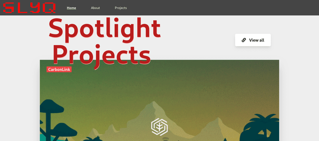 Old portfolio front page projects
